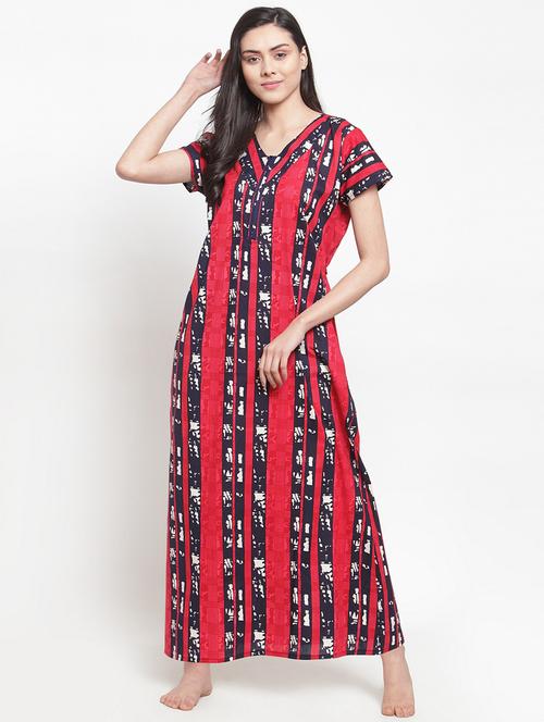 short sleeved printed nighty - 18385892 - Very Small Image - 1