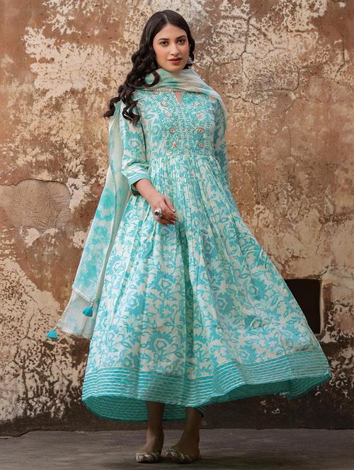 floral kurta dupatta set - 18385981 - Very Small Image - 1