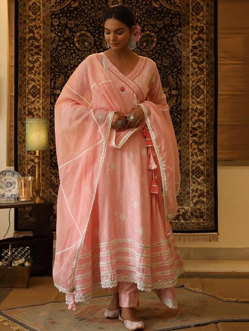 pink cotton suit set - 18386106 - Very Small Image - 1
