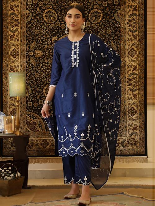 indigo jaam silk suit set - 18386127 - Very Small Image - 1