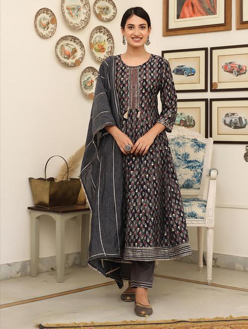 indigo silk suit set - 18386134 - Very Small Image - 1