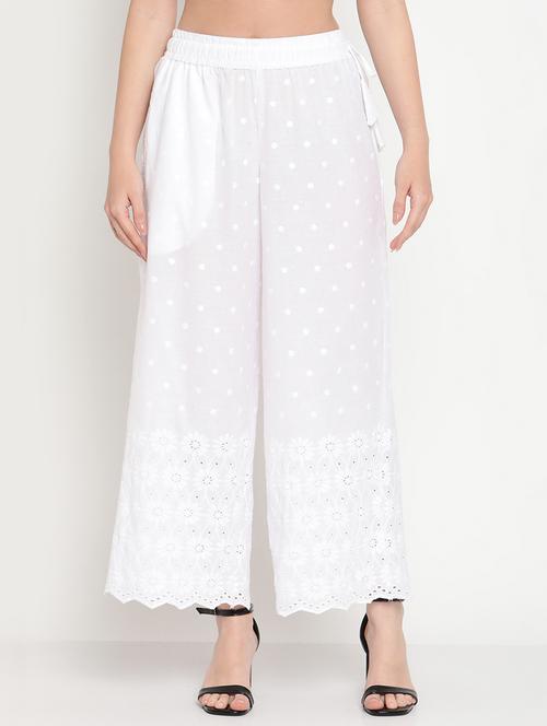 high rise embroidered palazzo - 18386268 - Very Small Image - 1