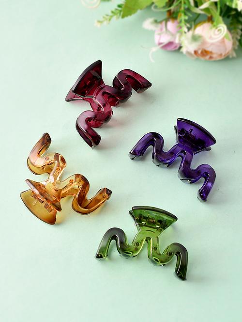 set of 4 multi colored hair claw clips - 18386479 - Very Small Image - 1