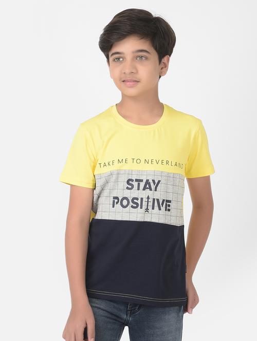 yellow color block t-shirt - 18386655 - Very Small Image - 1