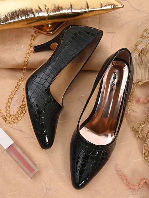 black synthetic slip on pumps - 18386906 - Very Small Image - 1