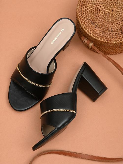 black synthetic slip on sandals - 18386921 - Very Small Image - 1