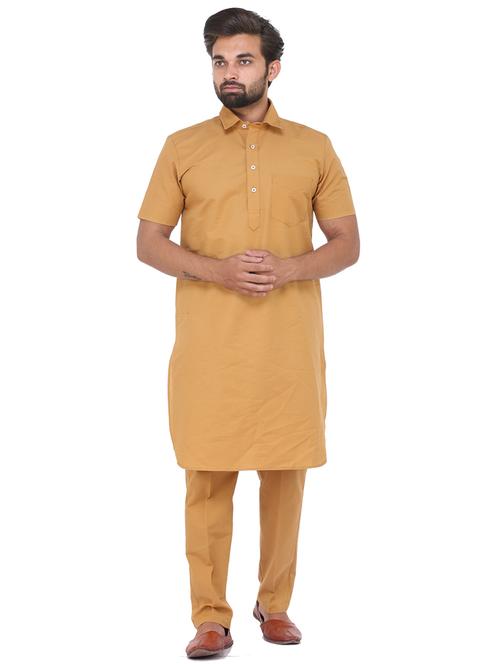 tan solid medium kurta - 18386951 - Very Small Image - 1