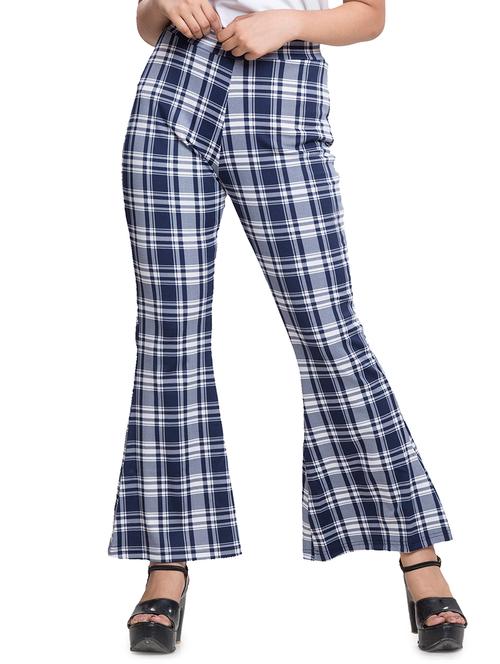 high rise checkered wide leg trouser - 18386968 - Very Small Image - 1