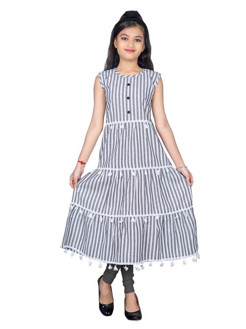 girls striped sleeveless kurta - 18386977 - Very Small Image - 1