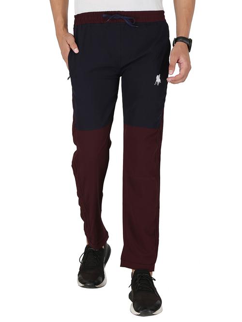 navy-blue color-blocked ankle length track pant - 18387530 - Very Small Image - 1