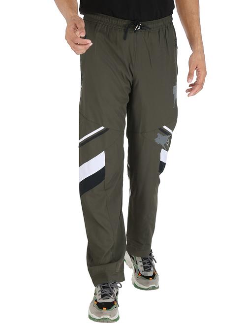 olive color-blocked ankle length track pant - 18387559 - Very Small Image - 1