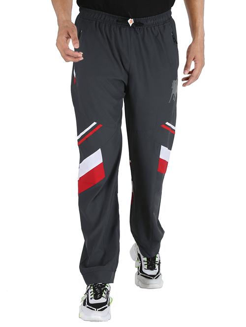 grey color-blocked ankle length track pant - 18387561 - Very Small Image - 1