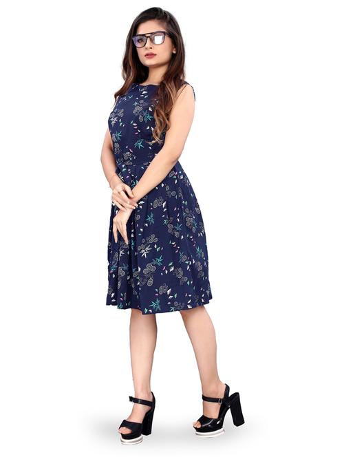 sleeveless floral a-line dress - 18387936 - Very Small Image - 1