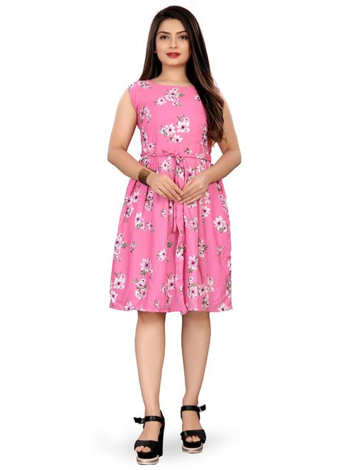 sleeveless floral a-line dress - 18387943 - Very Small Image - 1