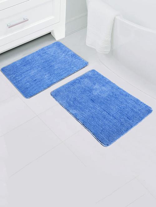 dr.soft turquoise plush soft microfiber anti slip bathmat 35x50 cms - pack of 2 - 18388180 - Very Small Image - 1