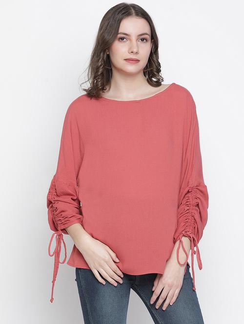 tie knot sleeved solid top - 18388467 - Very Small Image - 1