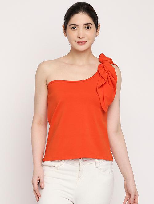 single shoulder ruffled regular top - 18388525 - Very Small Image - 1
