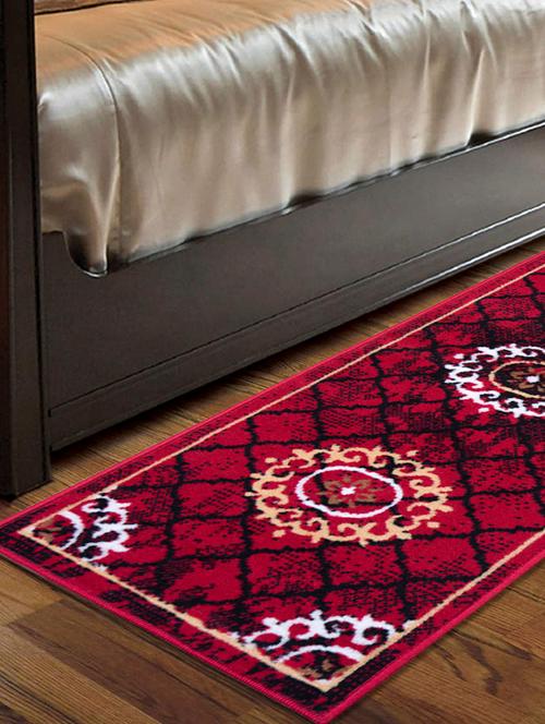 gaba super soft modern damask design bedside runner-(48x150 cm,red) - 18388599 - Very Small Image - 1