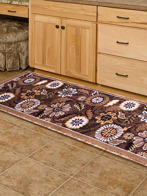 gaba super soft modern floral design bedside runner-(45x150 cm,gold) - 18388605 - Very Small Image - 1