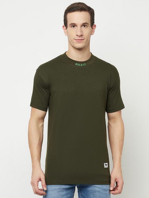 olive-green solid t-shirt - 18388860 - Very Small Image - 1