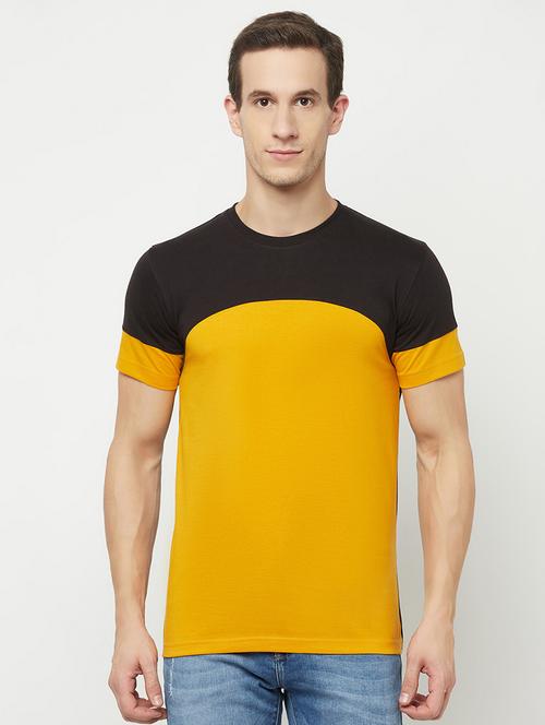 yellow color-blocked t-shirt - 18388866 - Very Small Image - 1