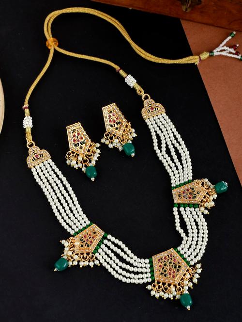 green brass necklaces and earring - 18388955 - Very Small Image - 1