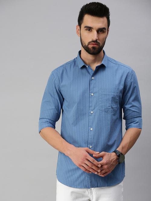 mens stripes casual shirt - 18389685 - Very Small Image - 1