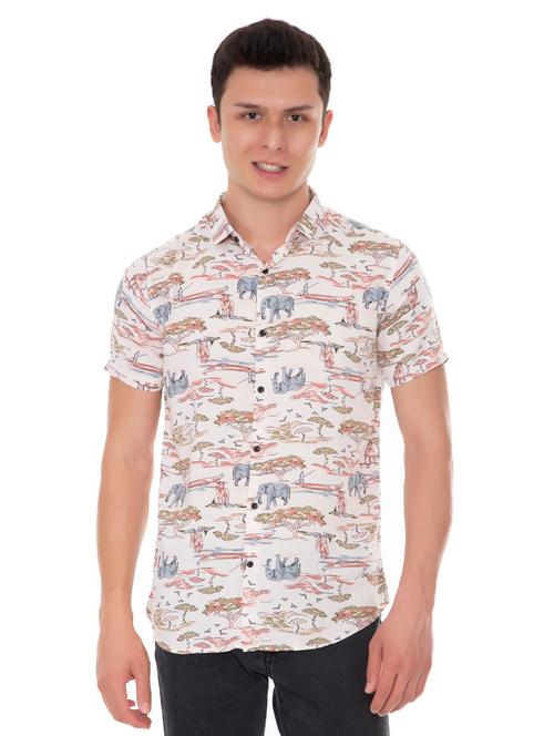 white printed casual shirt - 18389919 - Very Small Image - 1