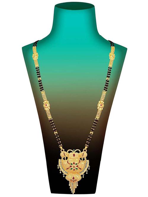 gold plated meenakari mangalsutra - 18390073 - Very Small Image - 1