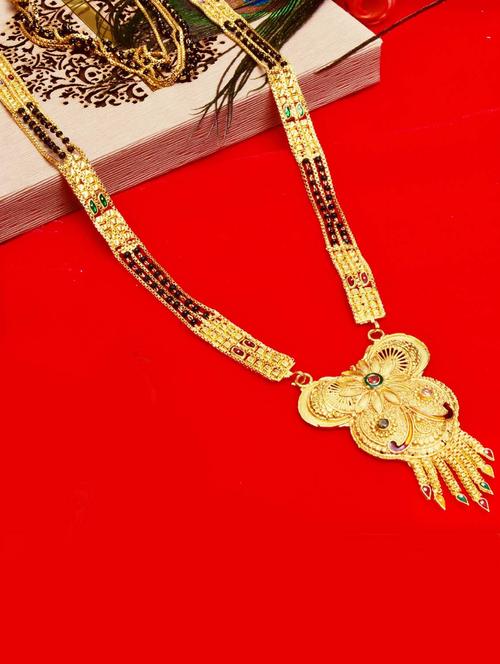 gold plated meenakari mangalsutra - 18390074 - Very Small Image - 1
