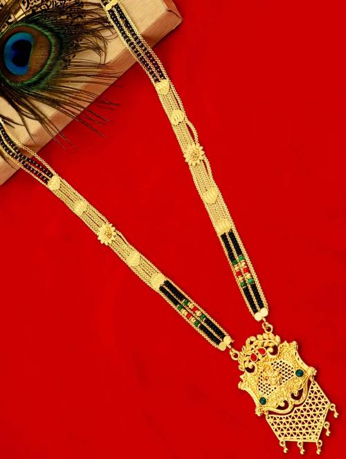 gold plated meenakari mangalsutra - 18390099 - Very Small Image - 1