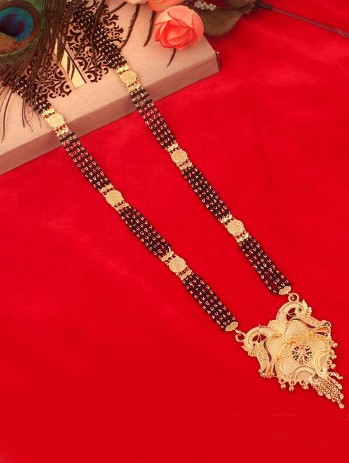 gold plated meenakari mangalsutra - 18390102 - Very Small Image - 1