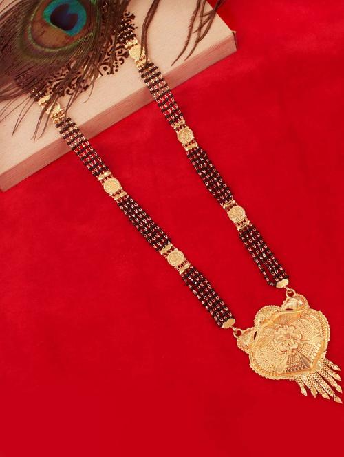 gold plated meenakari mangalsutra - 18390104 - Very Small Image - 1