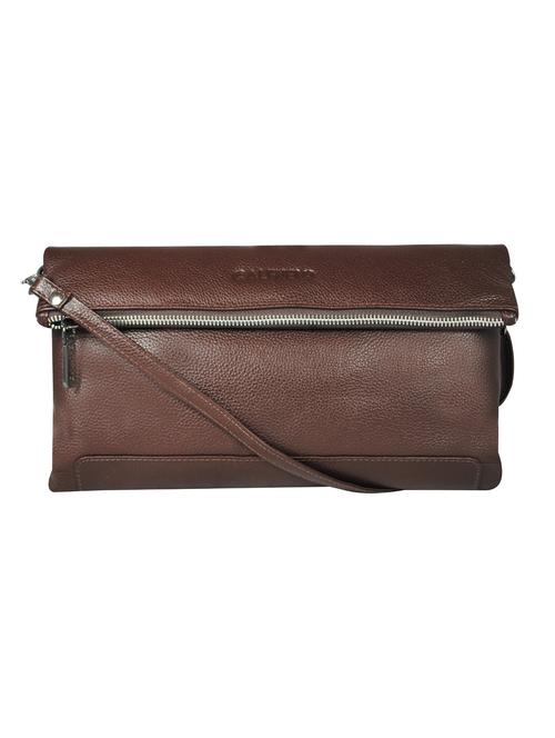 brown solid regular sling bag - 18390609 - Very Small Image - 1