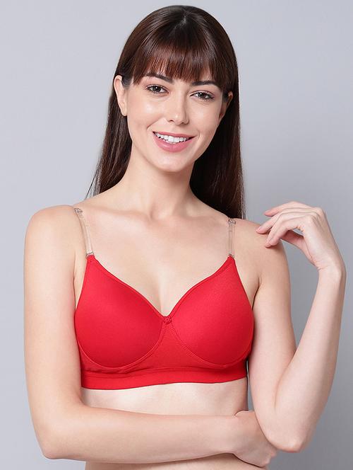 red solid backless bra - 18390764 - Very Small Image - 1