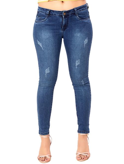 mid rise distress washed jean - 18391008 - Very Small Image - 1