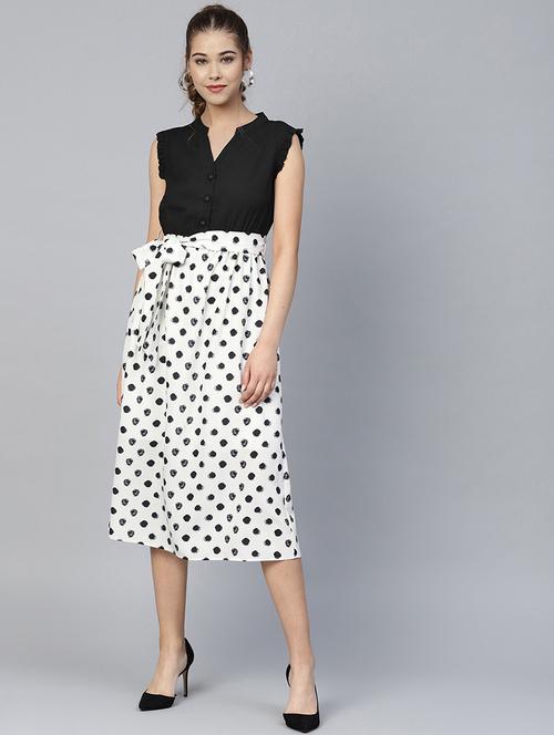 tie front printed a-line dress - 18391302 - Very Small Image - 1