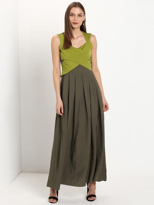 square neck solid maxi dress - 18391346 - Very Small Image - 1