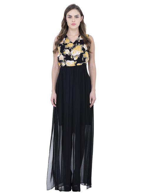 v-neck floral maxi dress - 18391349 - Very Small Image - 1
