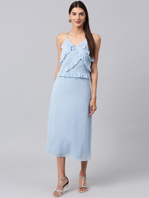 cami neck frill detail straight dress - 18391360 - Very Small Image - 1