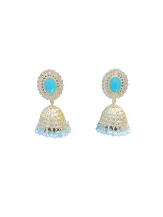 ladies earrings gold color - 18391372 - Very Small Image - 1