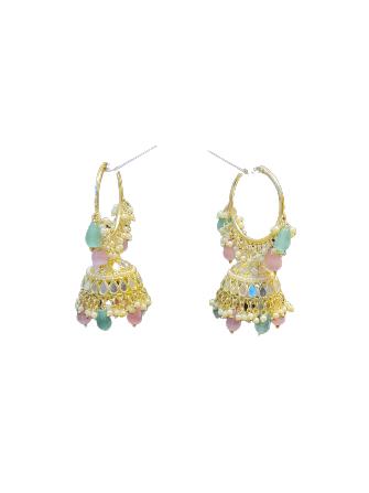 ladies earrings gold color - 18391374 - Very Small Image - 1