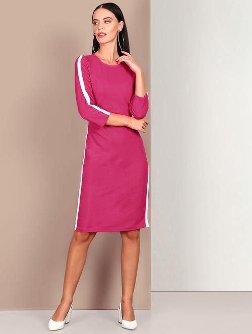 contrast taped sheath dress - 18391675 - Very Small Image - 1
