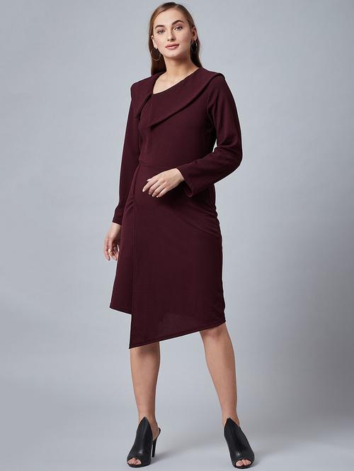 asymmetric neck solid asymmetric dress - 18391786 - Very Small Image - 1