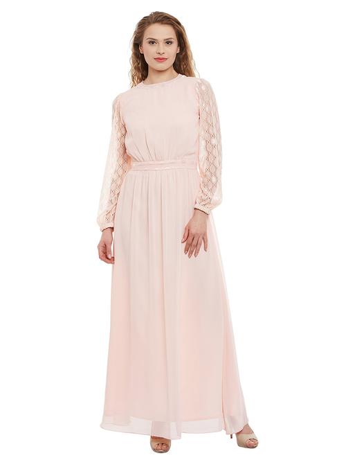 long sleeved solid maxi dress - 18391876 - Very Small Image - 1