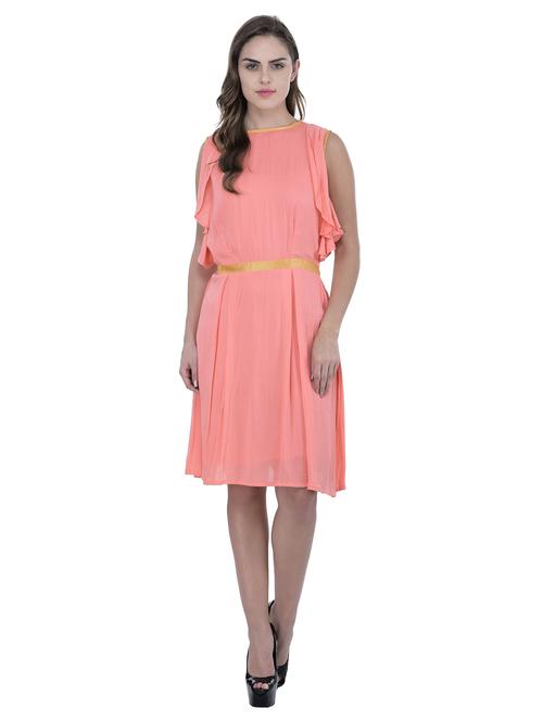 sleeveless solid a-line dress - 18391878 - Very Small Image - 1