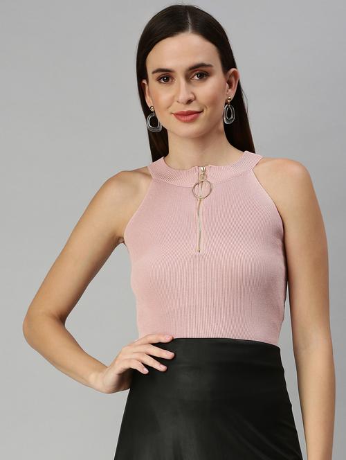 halter neck solid crop top - 18392029 - Very Small Image - 1
