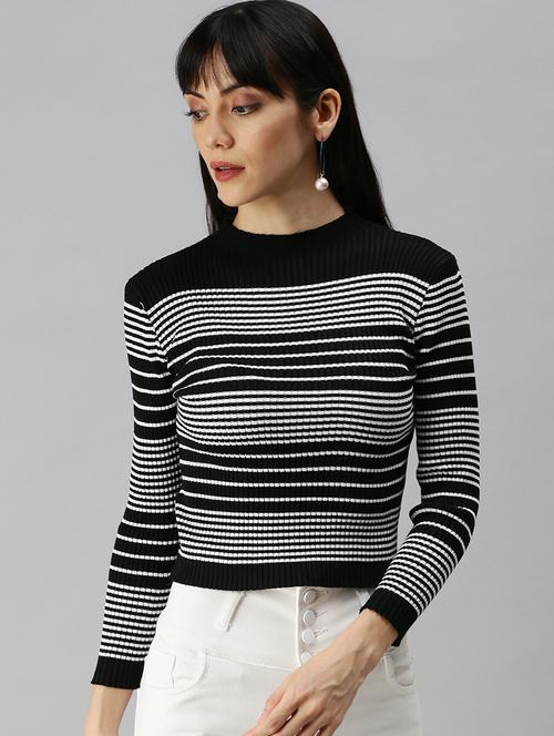 high neck striped top - 18392209 - Very Small Image - 1