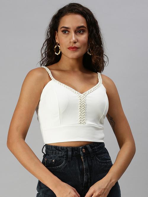 shoulder strap solid crop top - 18392283 - Very Small Image - 1