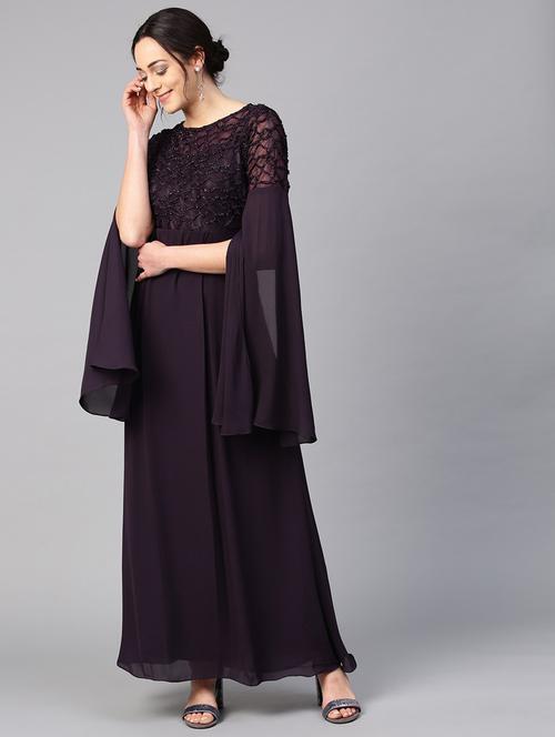 long sleeve self-designed a-line dress - 18392411 - Very Small Image - 1